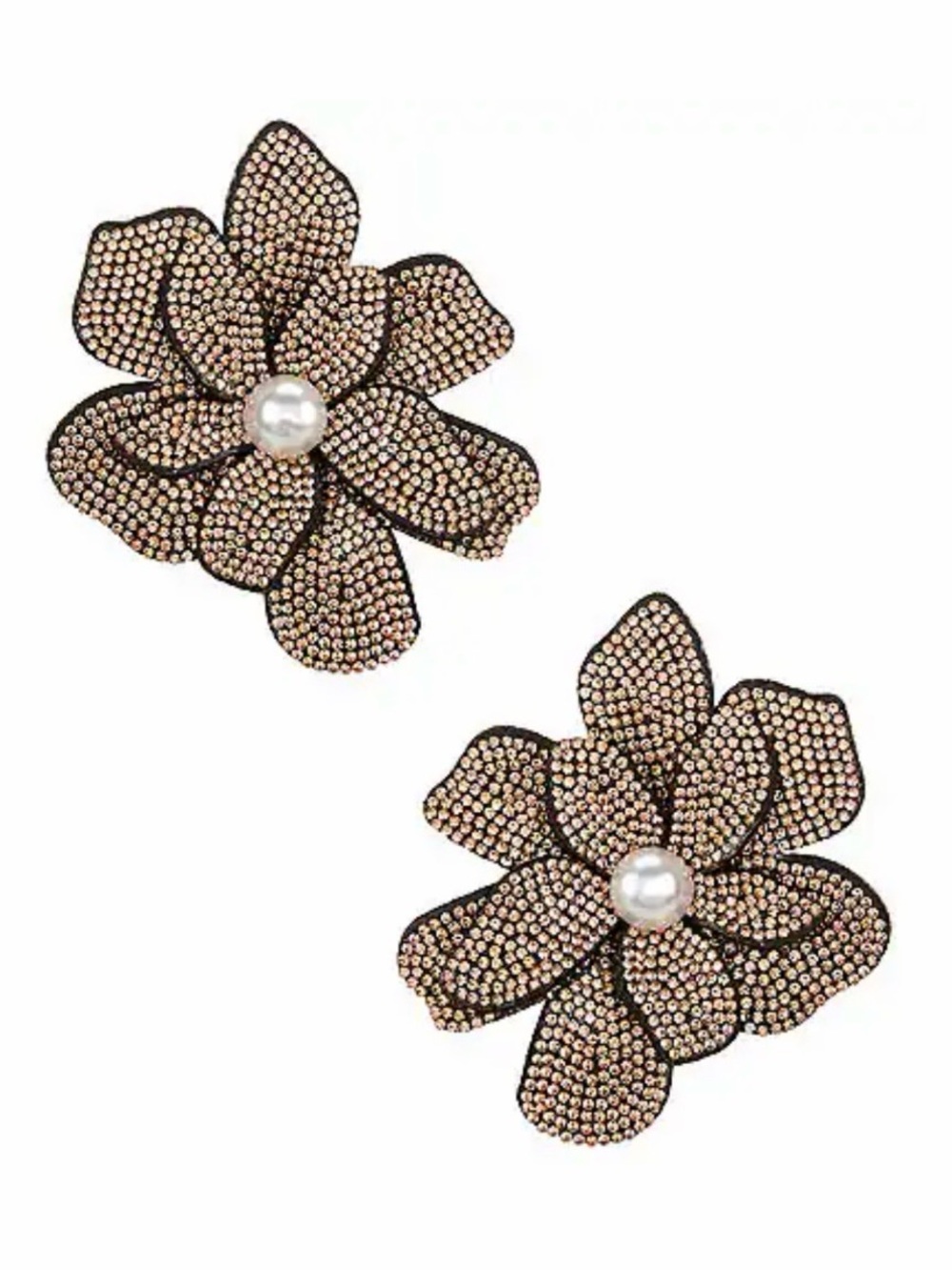NWT ⚜️🤎⚜️ Natasha XL Stone Flower Statement Stud Earrings
